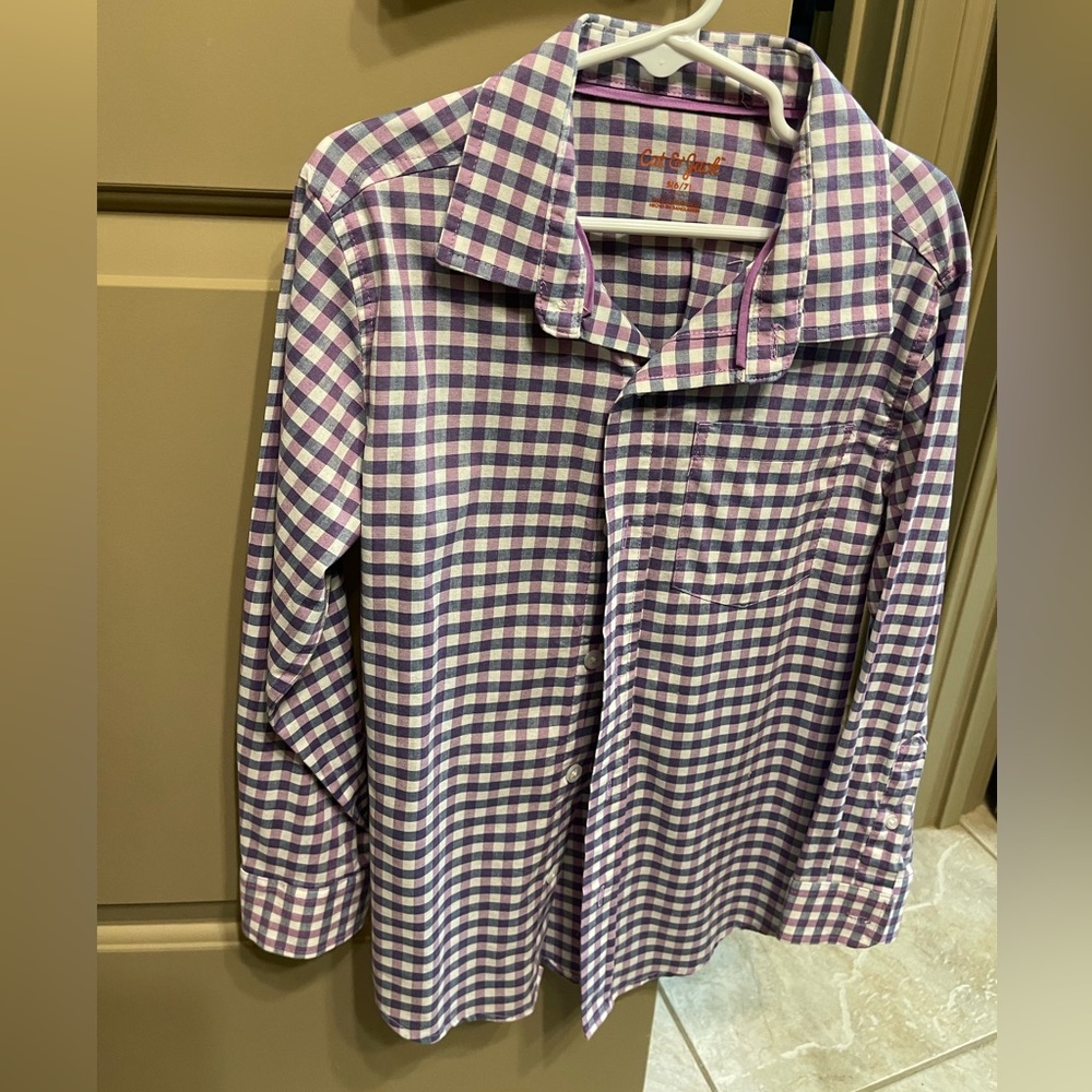 Checked, button up shirt